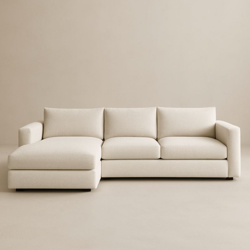 Canapé d'angle en tissu beige 275 cm-Bravellawood