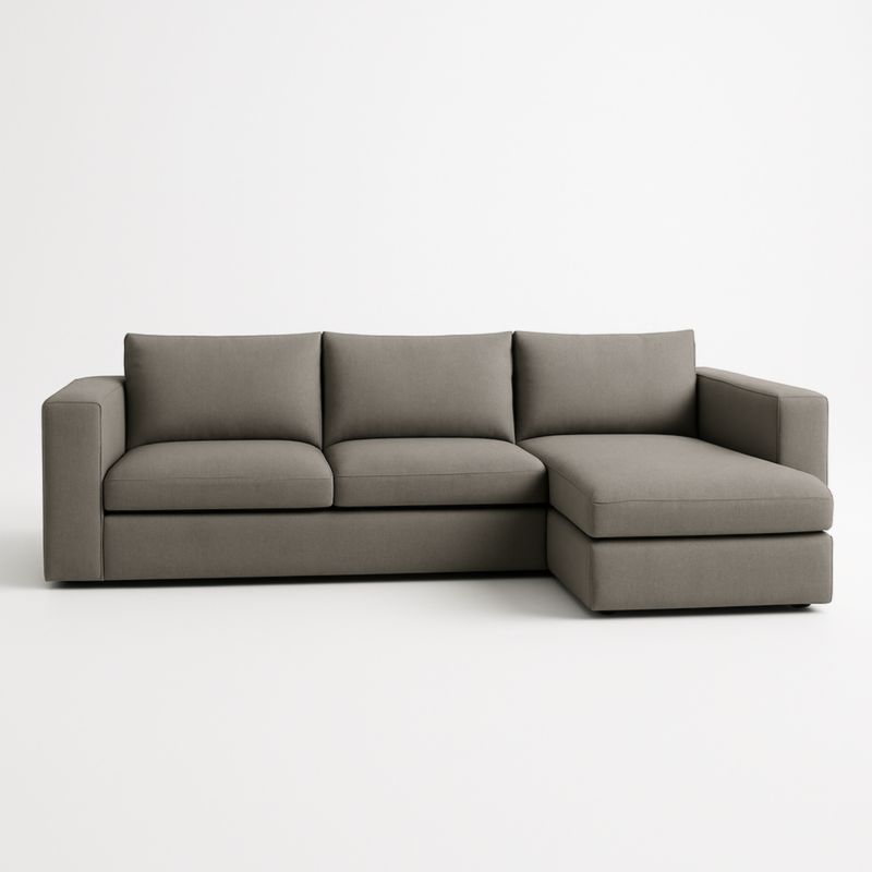 Canapé d'angle en tissu polyester Gris-Bravellawood