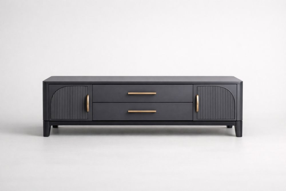 Meuble TV en bois avec poignées en métal-Bravellawood