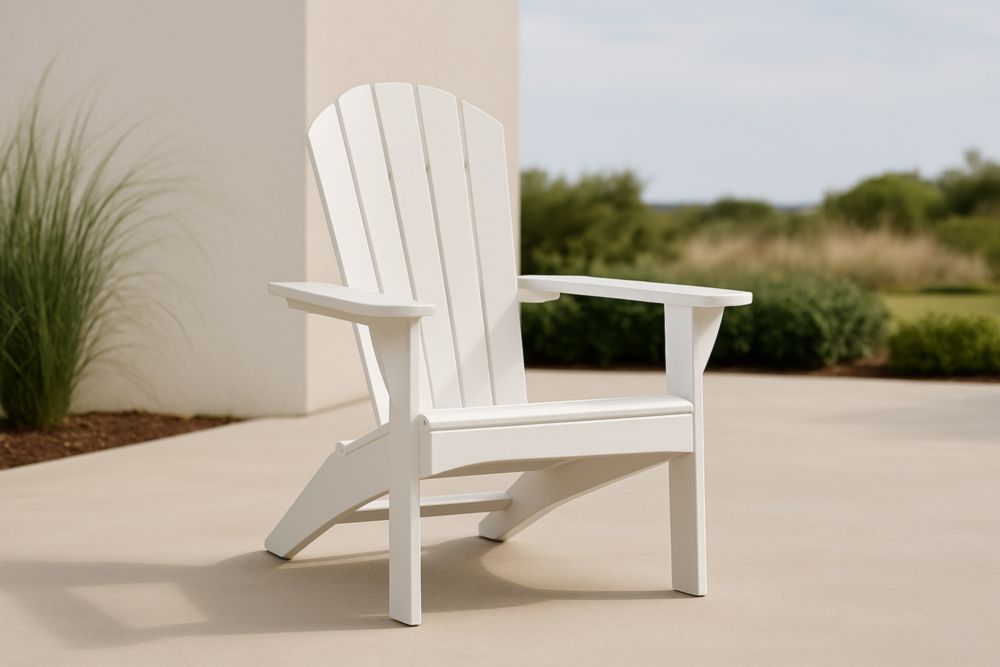 Chaise Adirondack en plastique blanc extérieur