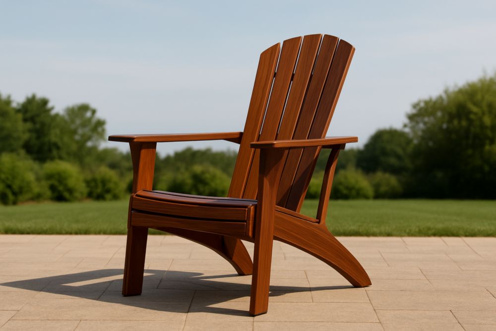 Chaise Adirondack en bois d'acacia marron pour extérieur