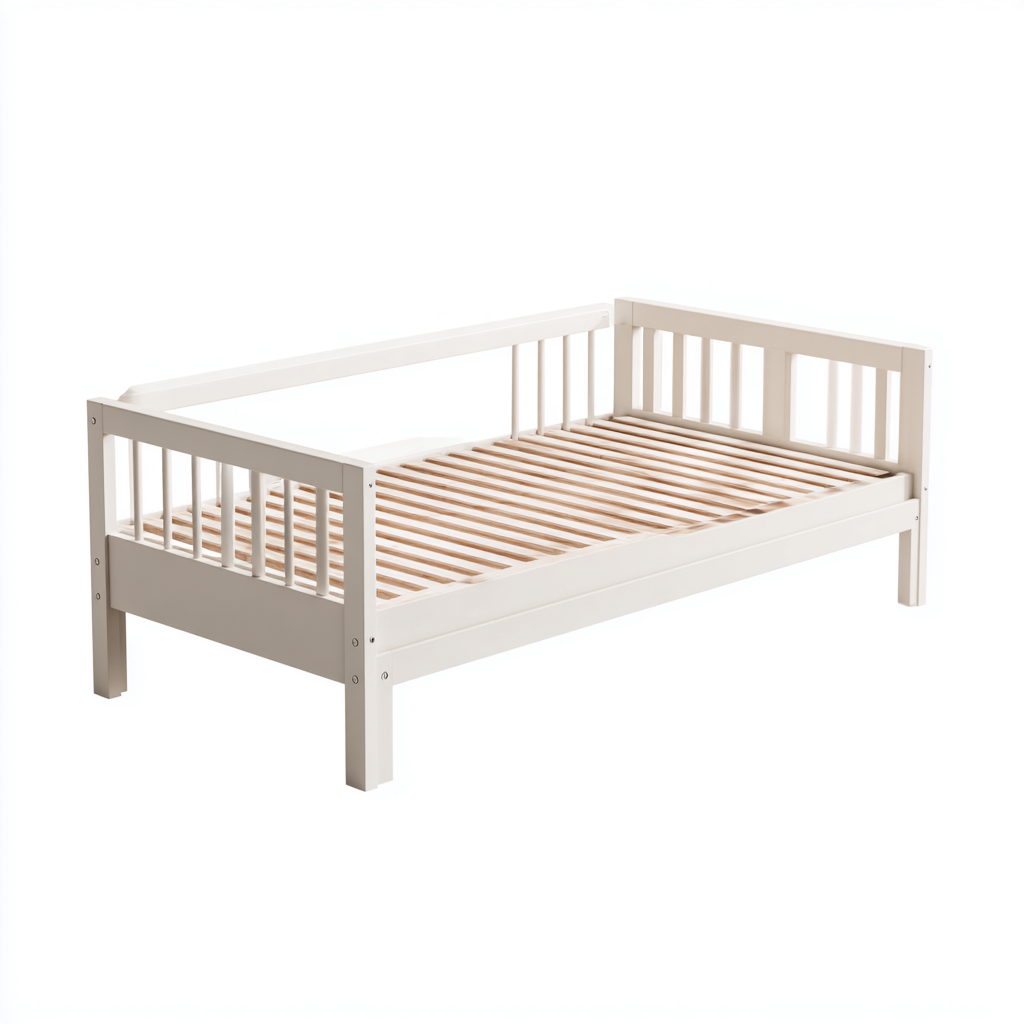 Canapé lit en bois avec sommier à lattes 200x90x75 cm - blanc - design simple pour chambre-Nookupyard