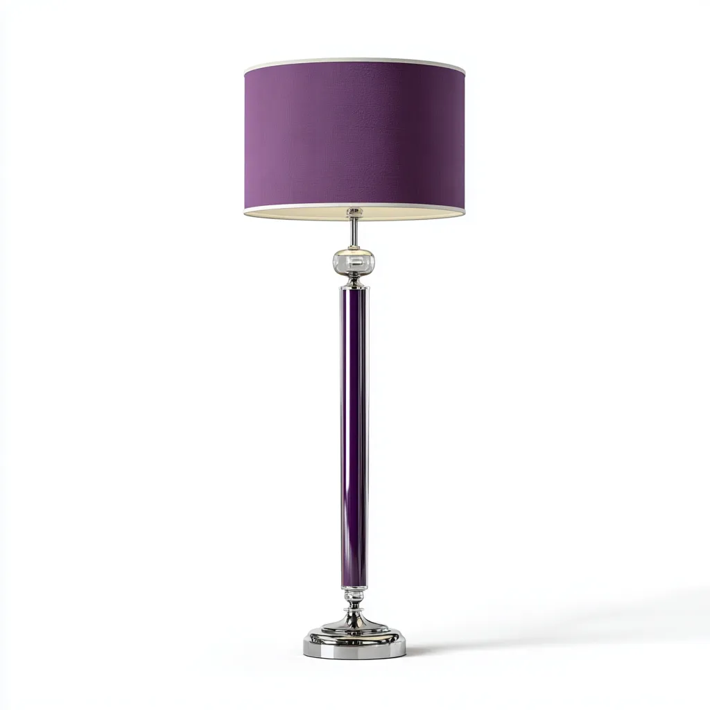 Lampadaire métal et textile 35x35x160 cm - Violet - Éclairage sur pied élégant-Nookupyard