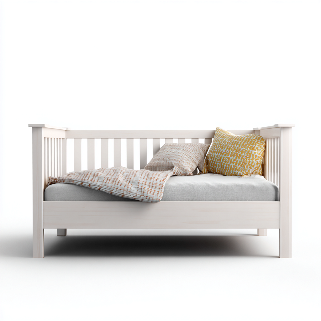 Canapé lit structure en bois finition blanche 200x90x75 cm - blanc - design classique pour salon-Nookupyard