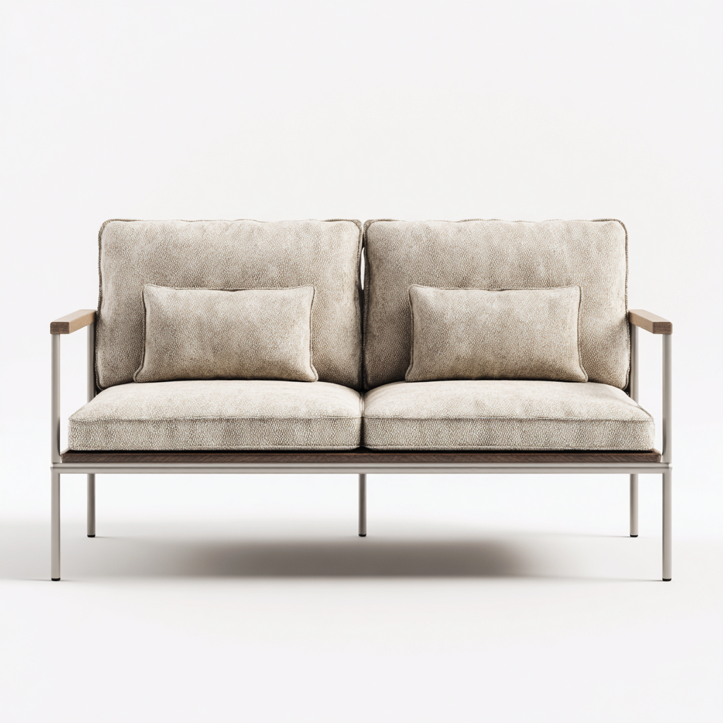 Divani da esterno-metallo-legno massello-tessuto-158x80x75cm-beige-naturale-moderno-Dengohut