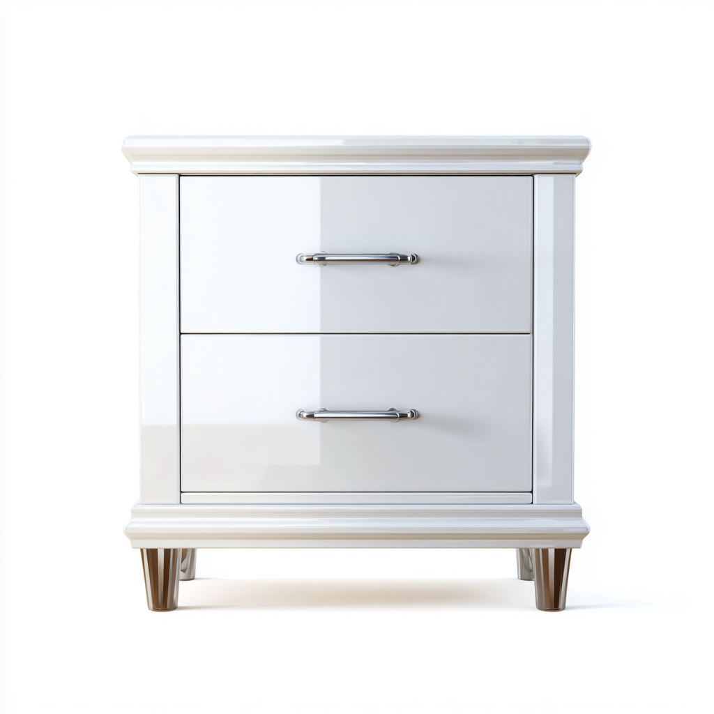 Cassettiera - legno - 50x40x55 cm - bianco - design moderno per camera da letto-Dengohut