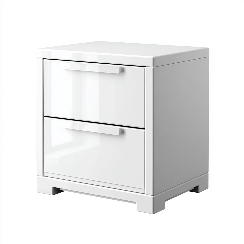 Cassettiera - legno - 45x40x55 cm - bianco - design moderno per camera da letto-Dengohut