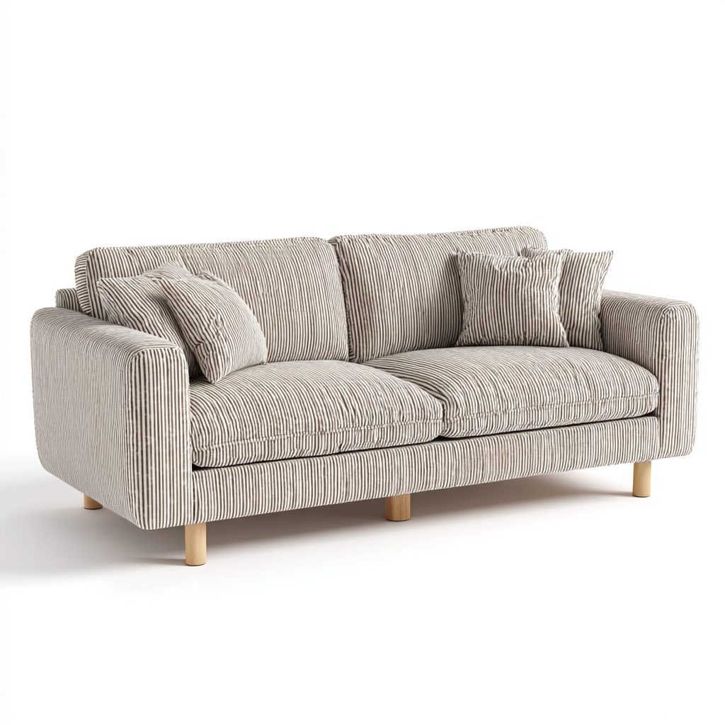 Divani a 3 posti-tessuto-legno-218x92x80cm-grigio chiaro-stile contemporaneo-Dengohut