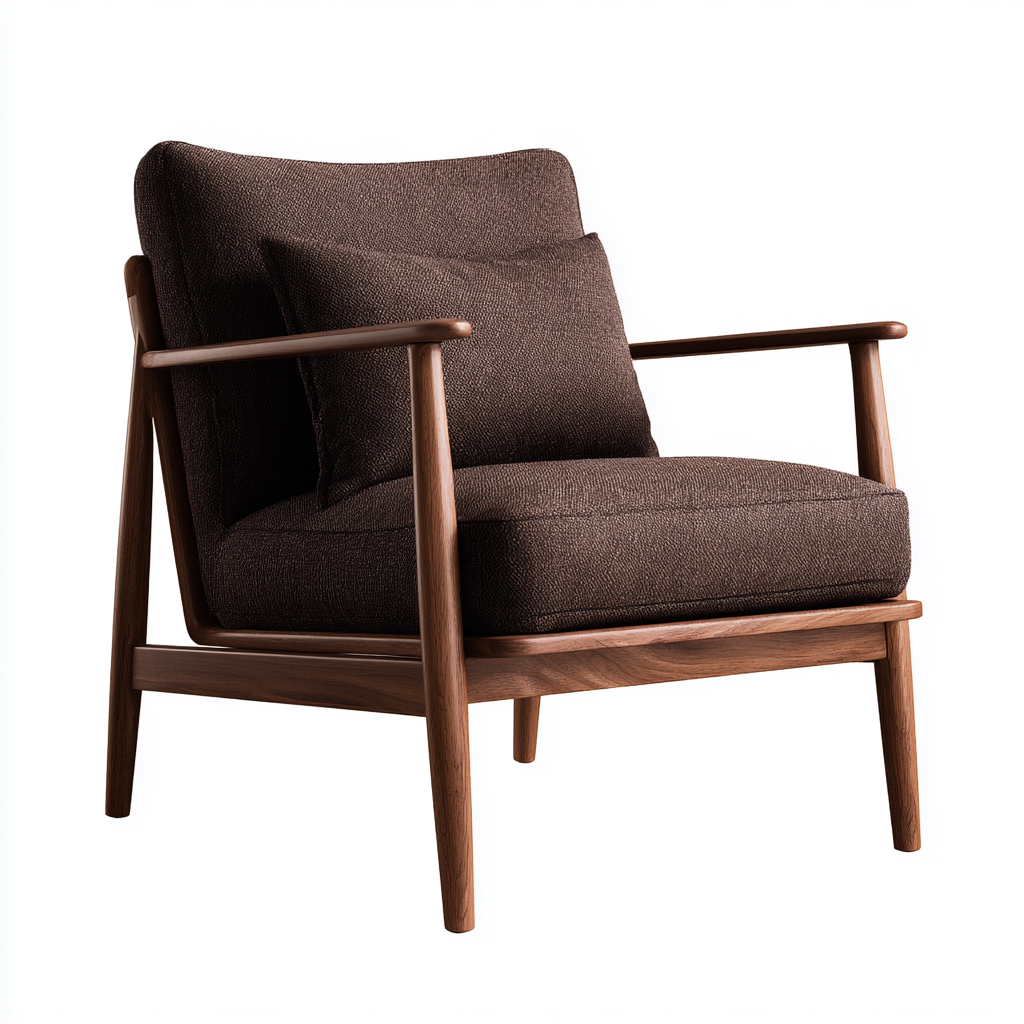 Poltrona da giardino-Legno-Tessuto-78x82x85cm-Marrone scuro-Nordico moderno-Dengohut