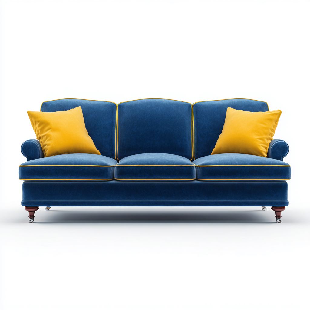 Divani a 3 posti-velluto-legno massello-metallo-230x92x80cm-blu-stile classico-Dengohut