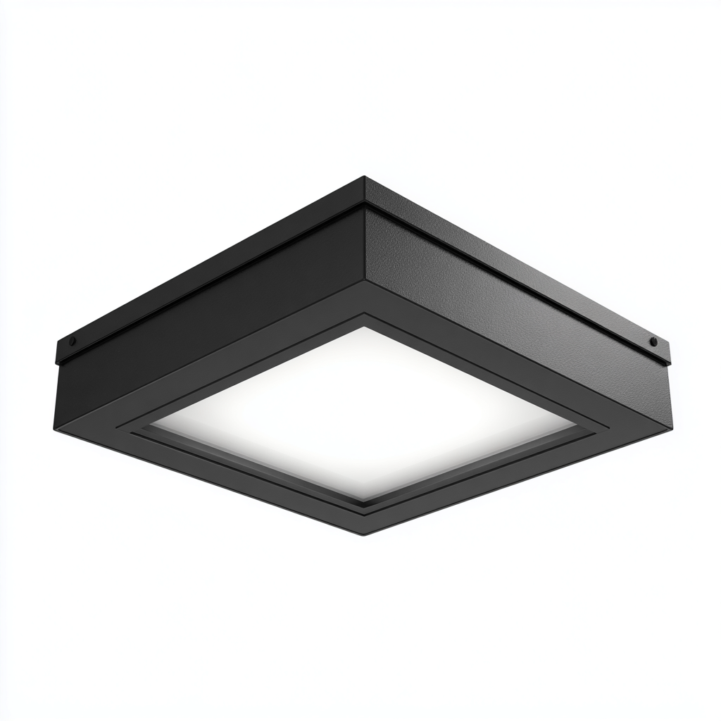Lampada da soffitto - Metallo-Plastica - 40x40x7cm - Nero-Bianco - Stile moderno-Dengohut