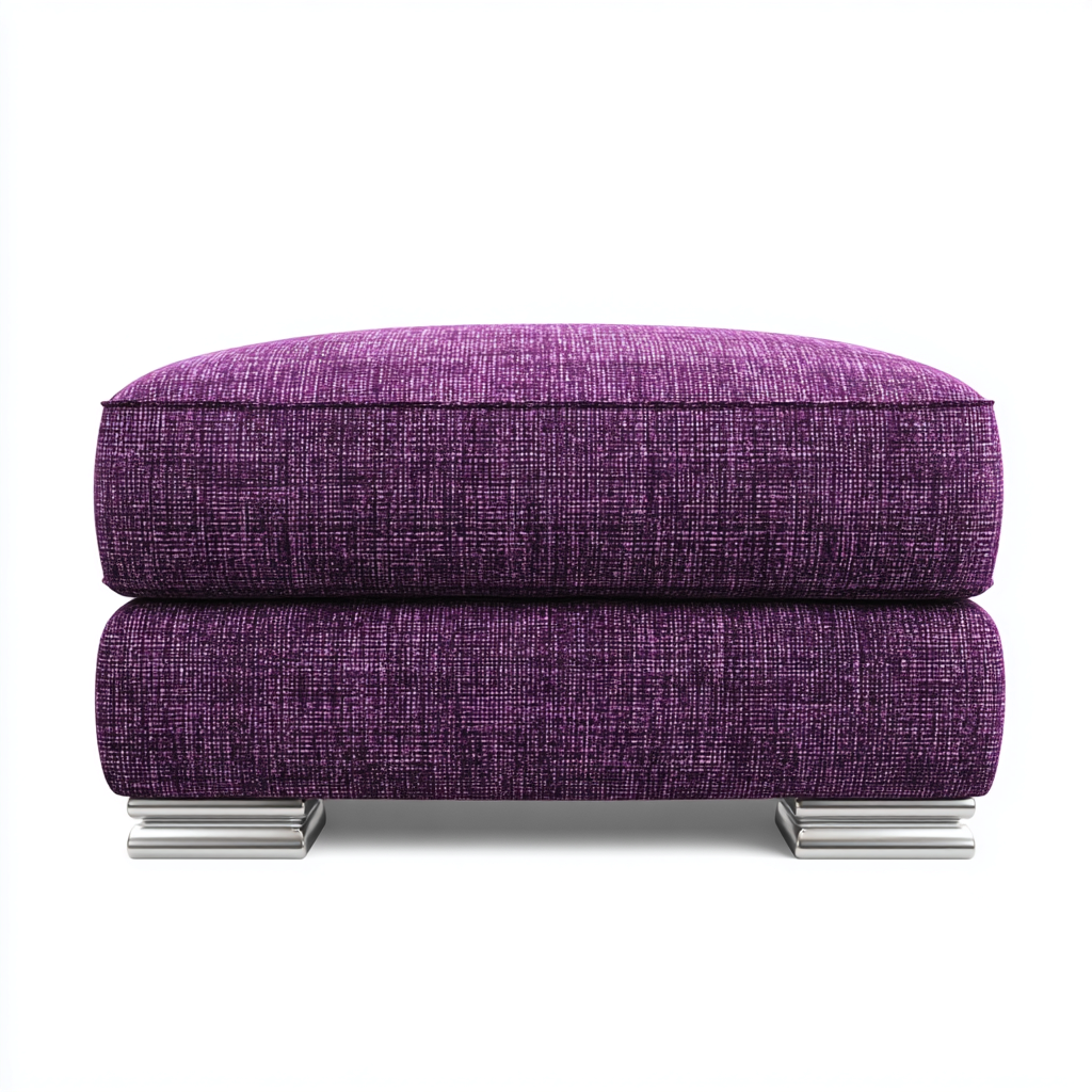 Pouf - tessuto imbottito - 70x70x40 cm - viola - design moderno per soggiorno-Dengohut
