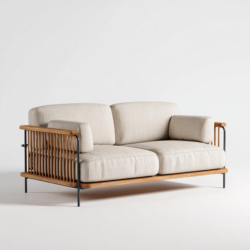 Divani da esterno-legno massello-metallo-tessuto-160x80x76cm-beige-naturale-moderno-Dengohut