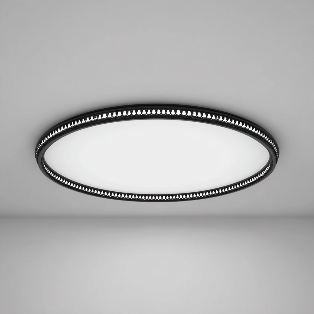 Lampada da soffitto-Metallo-40x40x8cm-Bianco-Nero-Stile moderno-Dengohut