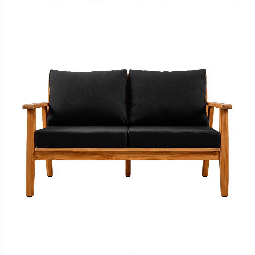 Divani da esterno-legno massello-tessuto-150x78x74cm-nero-naturale-scandinavo-Dengohut