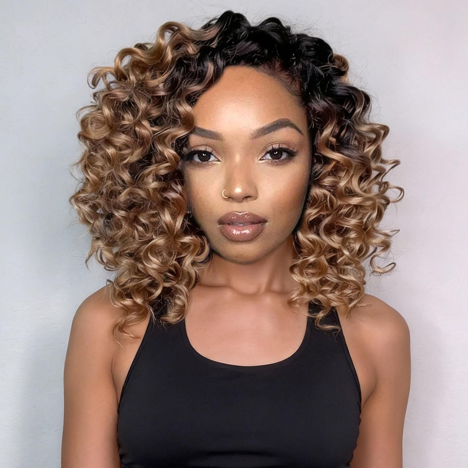 GoGo Curl Crochet Hair for Black Women 10 Inch Prelooped Ocean Wave Crochet Hair Curly Crochet Braids Deep Water Wave Beach Curl Synthetic Braiding Hair Extensions Soft as Human Hair 7 Packs 1B