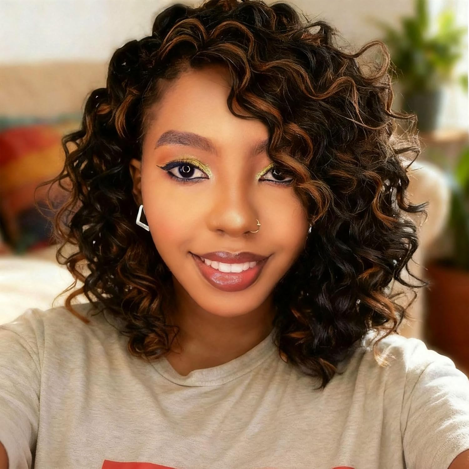 GoGo Curl Crochet Hair for Black Women 10 Inch Prelooped Ocean Wave Crochet Hair Curly Crochet Braids Deep Water Wave Beach Curl Synthetic Braiding Hair Extensions Soft as Human Hair 7 Packs 1B