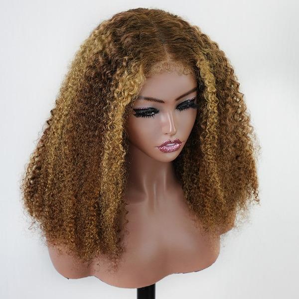 [Free Upgraded 7x6 Lace] 4C Baby Hair Kinky Curly 7x6 Pre Cut Lace Front Wig Wear and Go Glueless 200%/250% Density Human Hair Wigs Beginner Friendly