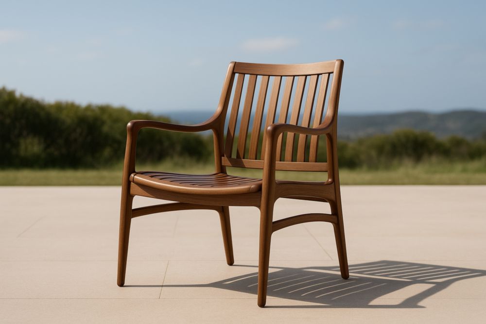 Chaise d'extérieur en teck marron 60x60x85cm