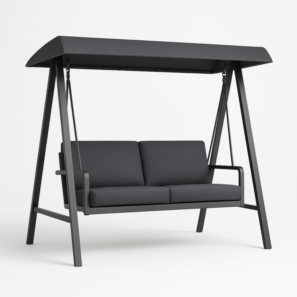 Balancelle de jardin en acier et polyester anthracite