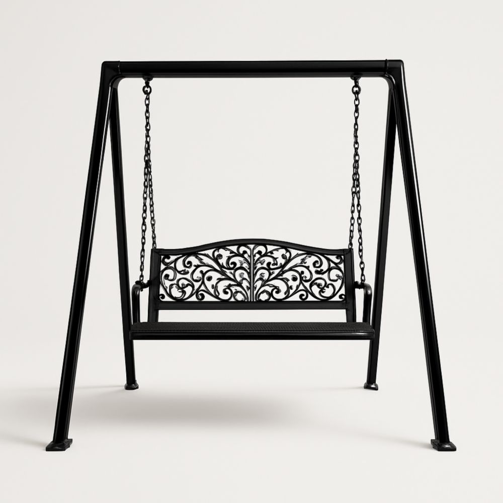 Balançoire de jardin en métal noir