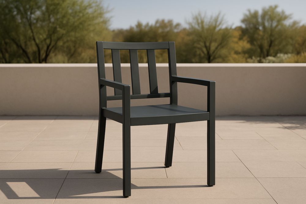 Chaise extérieure en aluminium noir