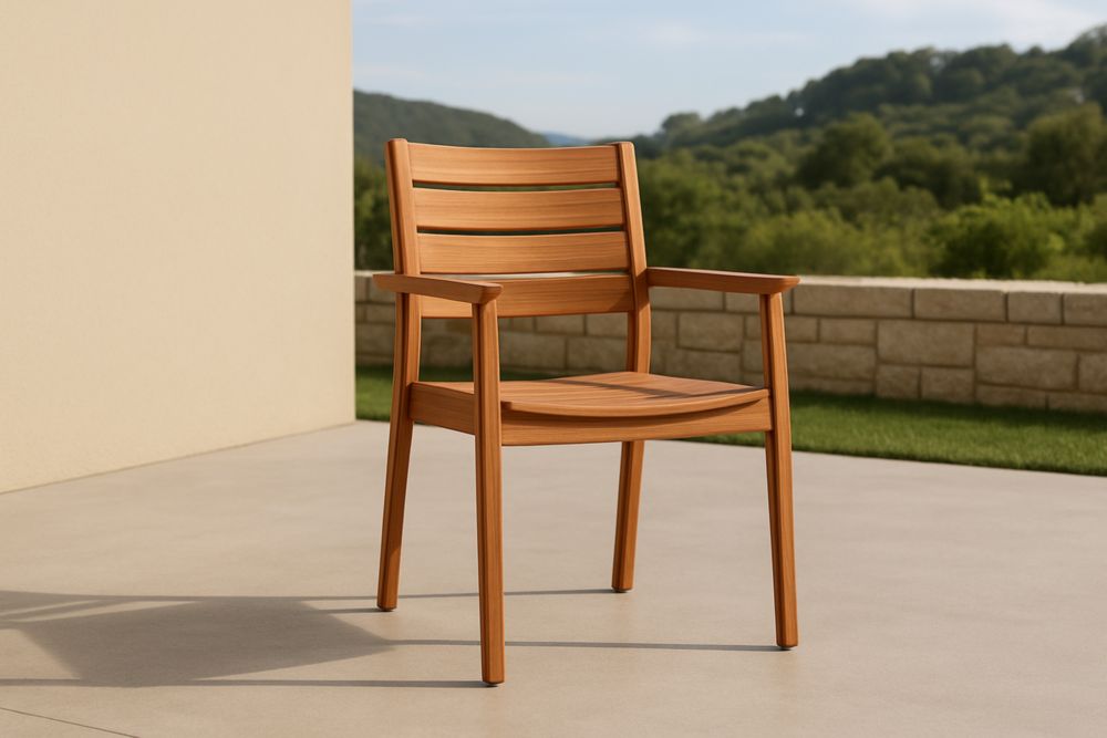 Chaise en bois d'acacia avec accoudoirs 60x57x85 cm