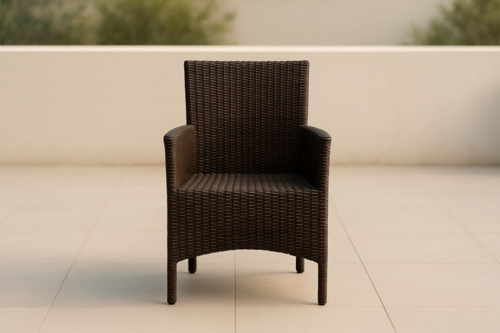Fauteuil de jardin en rotin synthétique brun