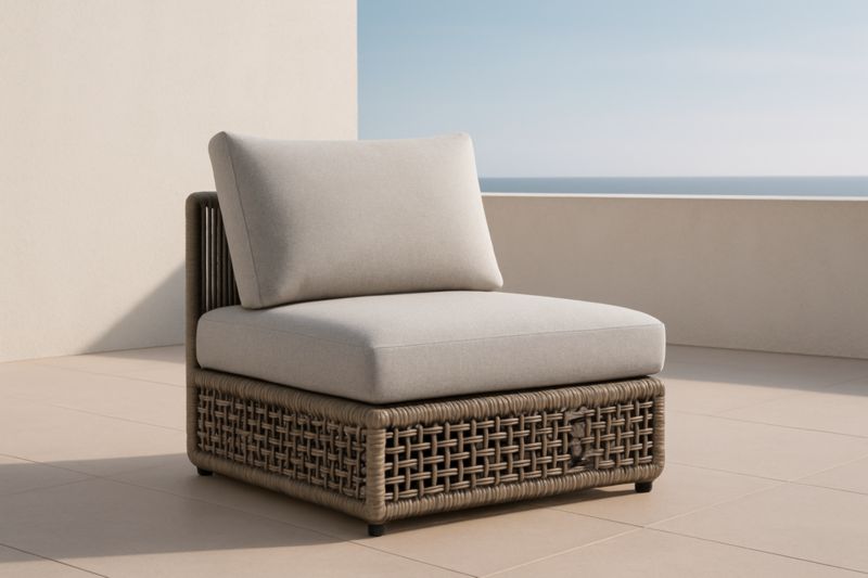Fauteuil de jardin en résine tressée beige