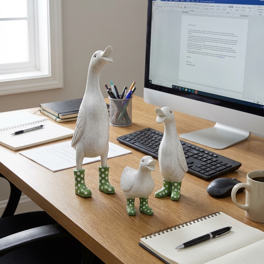 Ducks Family wearing polka-dot rain boots