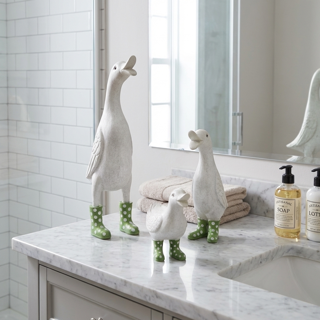 Ducks Family wearing polka-dot rain boots