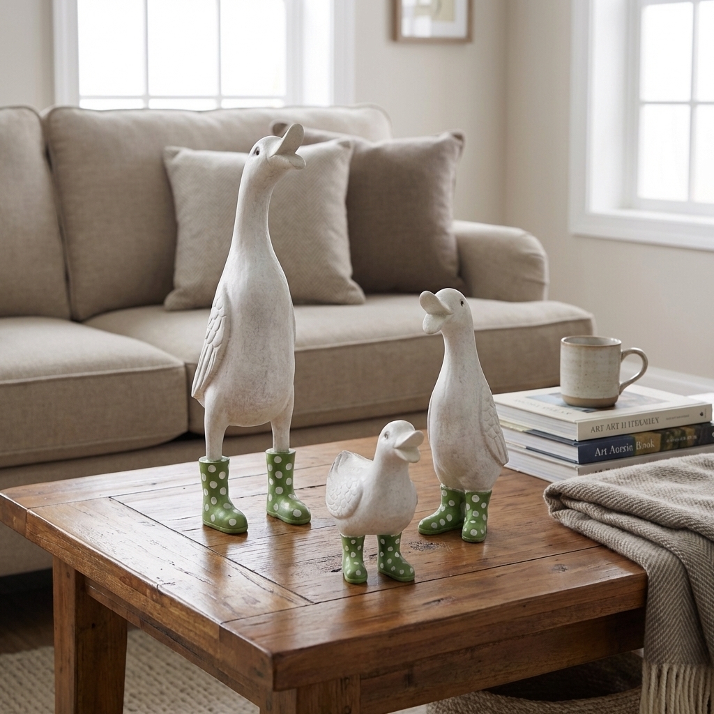 Ducks Family wearing polka-dot rain boots