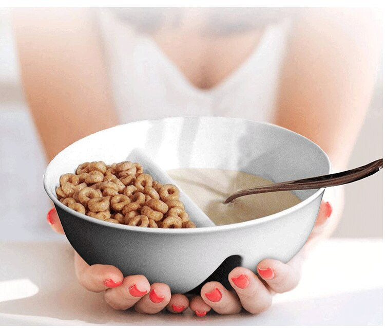 Creative Separated Double Bowls With Handle-ChicWoo