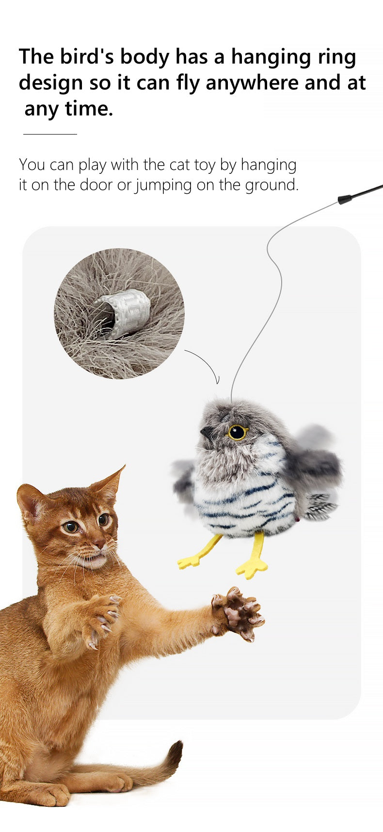 Cat Toy Bird Automatic Cat Teaser-ChicWoo