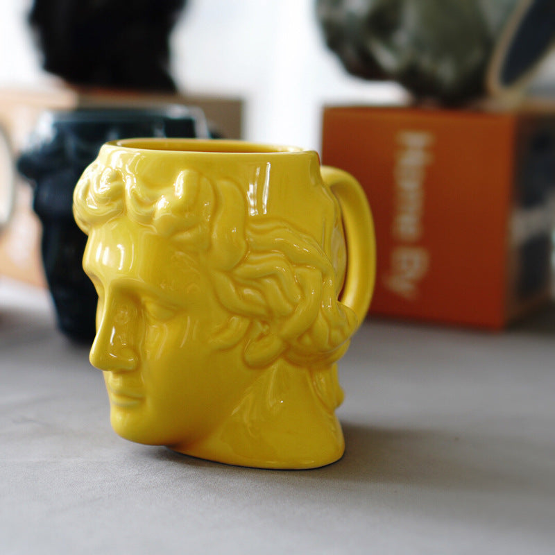 Ceramic Antique Greek Head Mug-ChicWoo