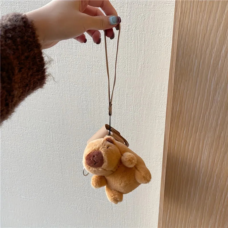 Cute Capybara  Faux Leather Case For Airpods 1/2-ChicWoo