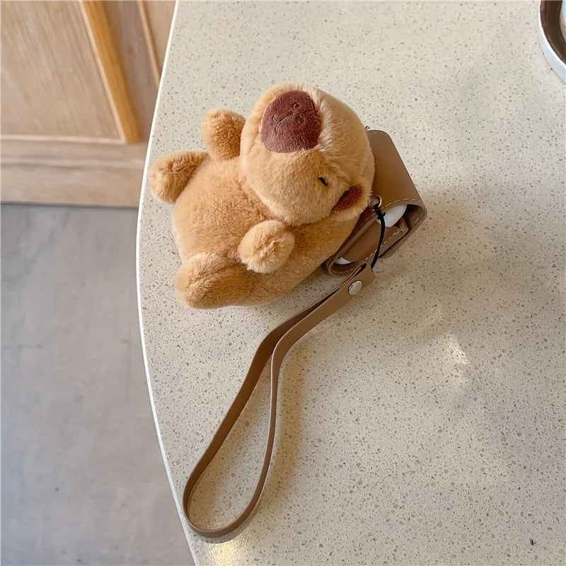 Cute Capybara  Faux Leather Case For Airpods 1/2-ChicWoo
