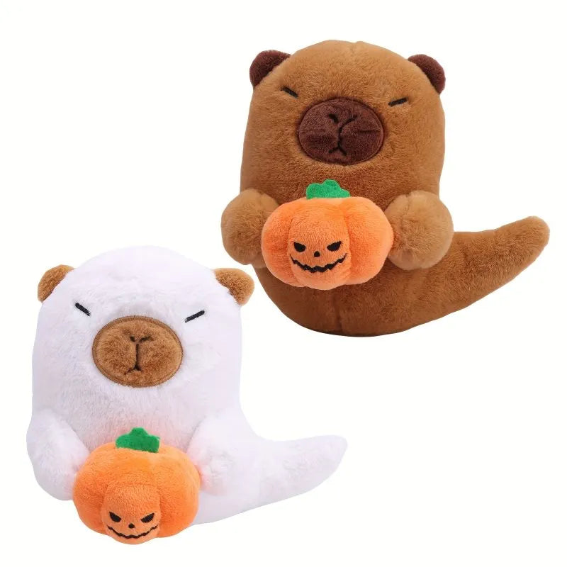 Cute Capybara Ghost Pumpkin Plush Pillow-ChicWoo