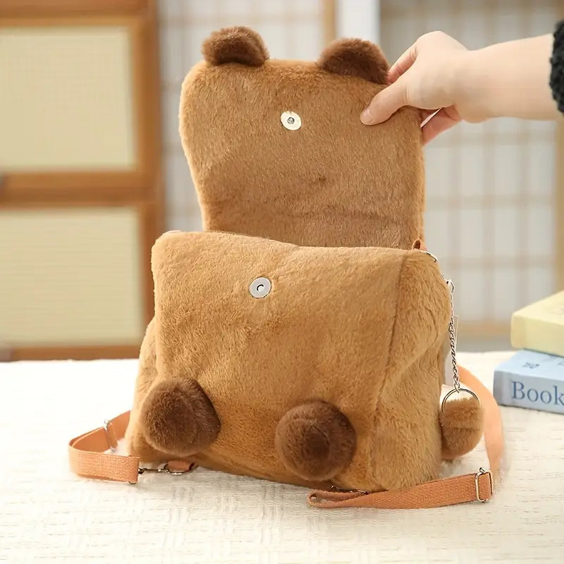 Cute Capybara Plush Crossbody Bag-ChicWoo