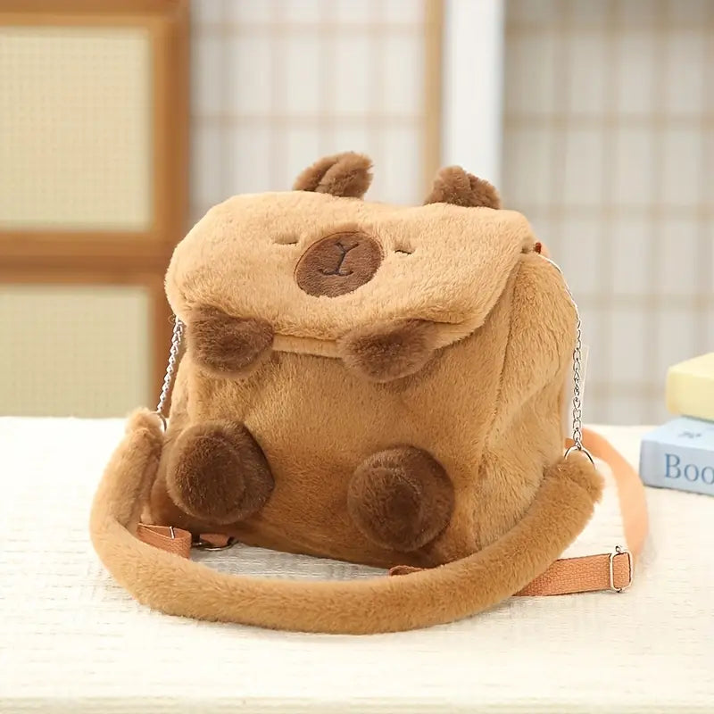Cute Capybara Plush Crossbody Bag-ChicWoo