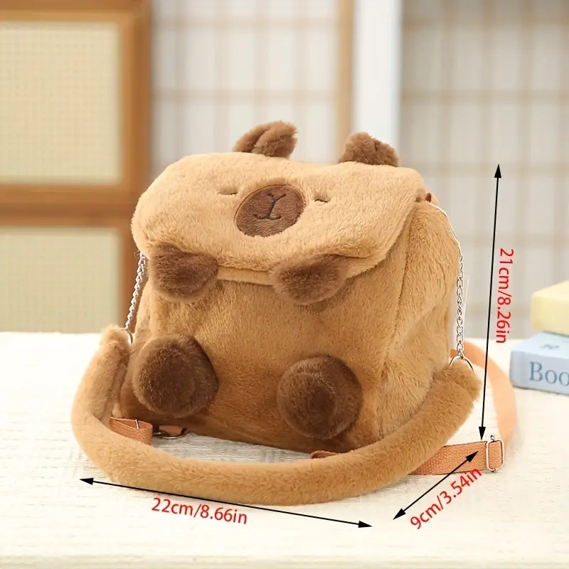 Cute Capybara Plush Crossbody Bag-ChicWoo