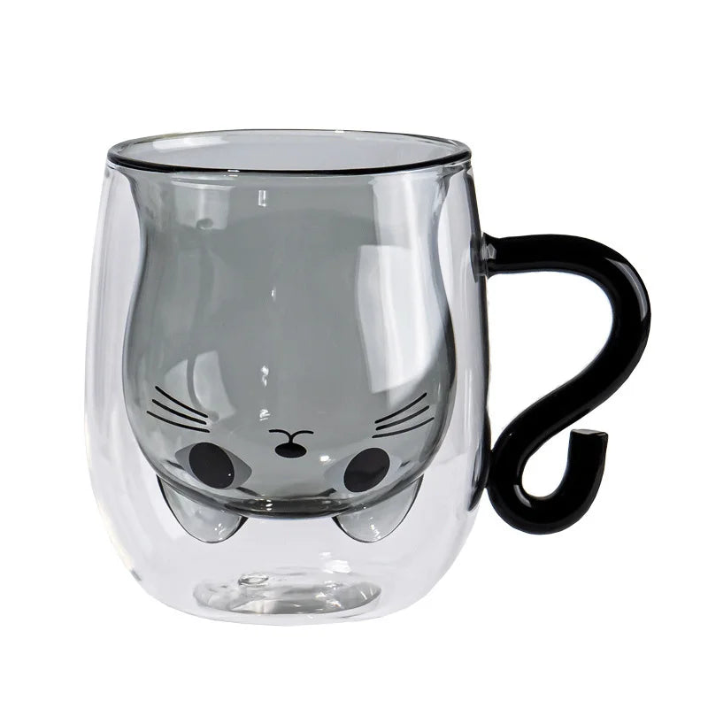 Cute Cat Double-layer Coffee Mug-ChicWoo