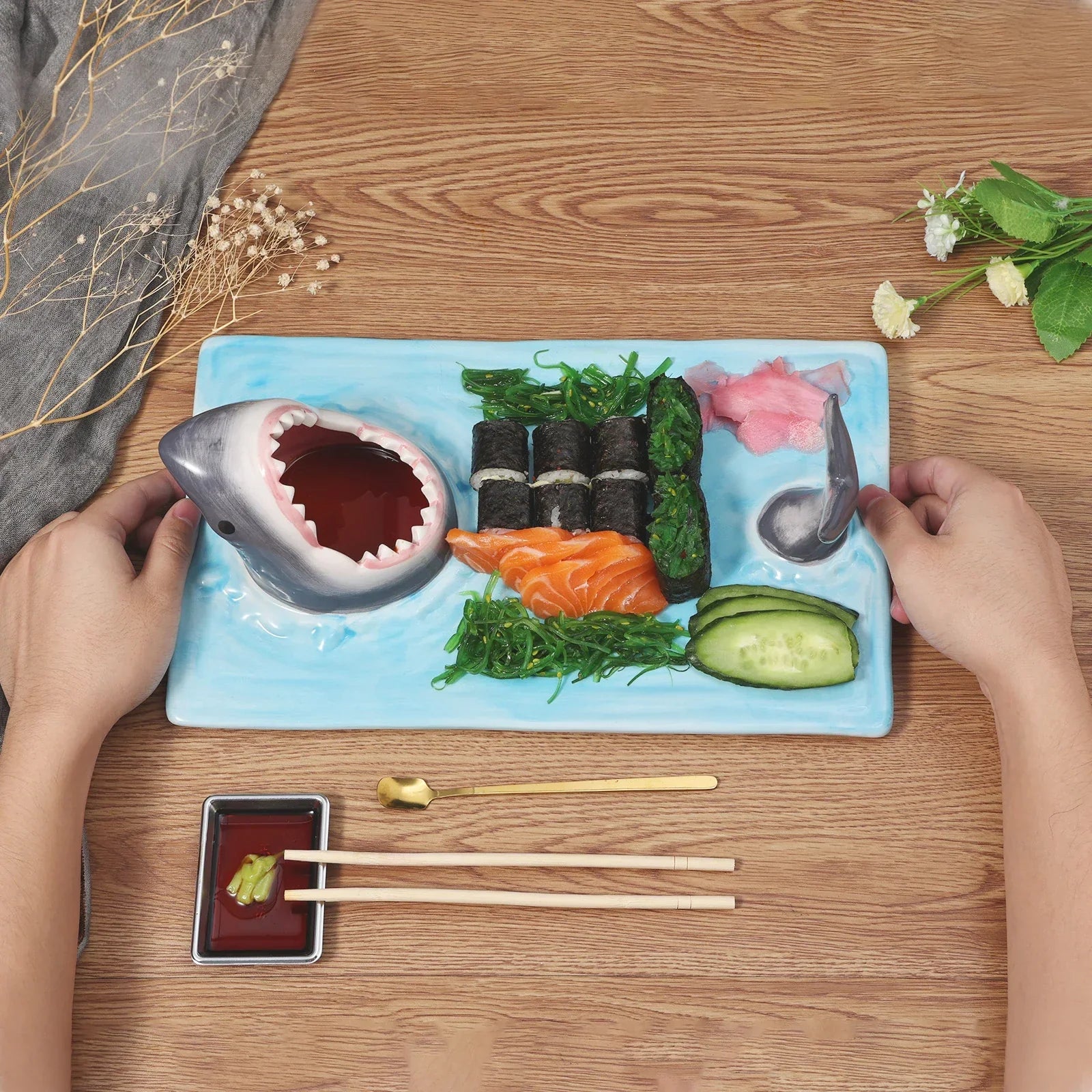 Shark Bite Sushi Serving Platter-ChicWoo