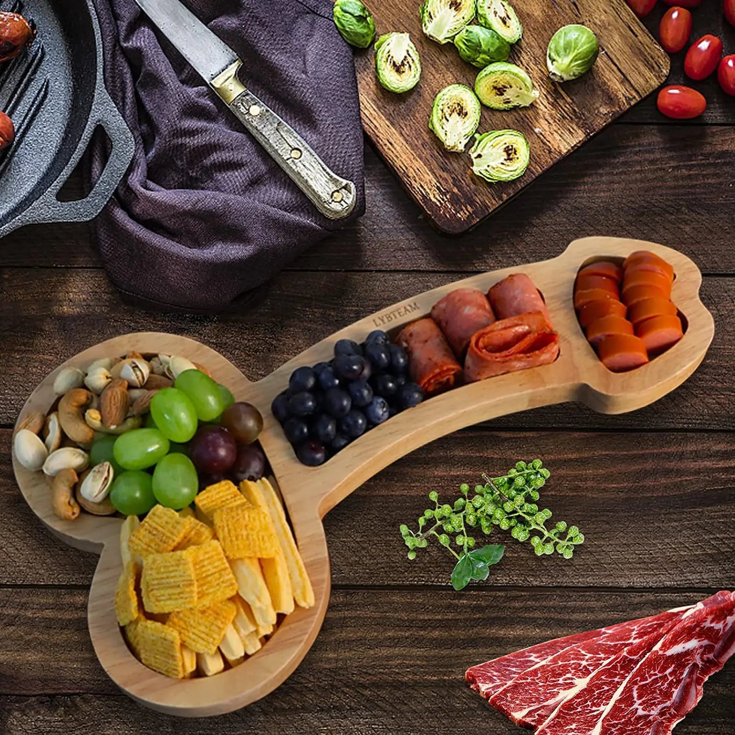 Funny Adult-Themed Multi-Compartment Serving Board-ChicWoo