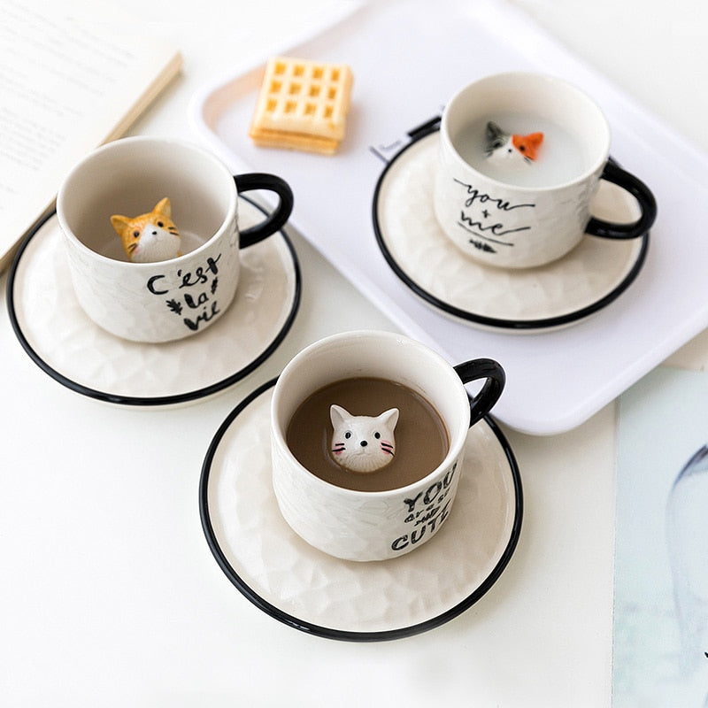 3D Cute Pet Ceramic Mug-ChicWoo