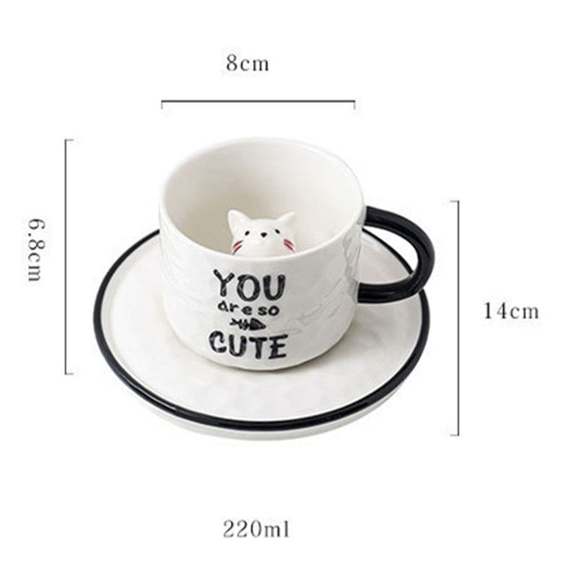 3D Cute Pet Ceramic Mug-ChicWoo