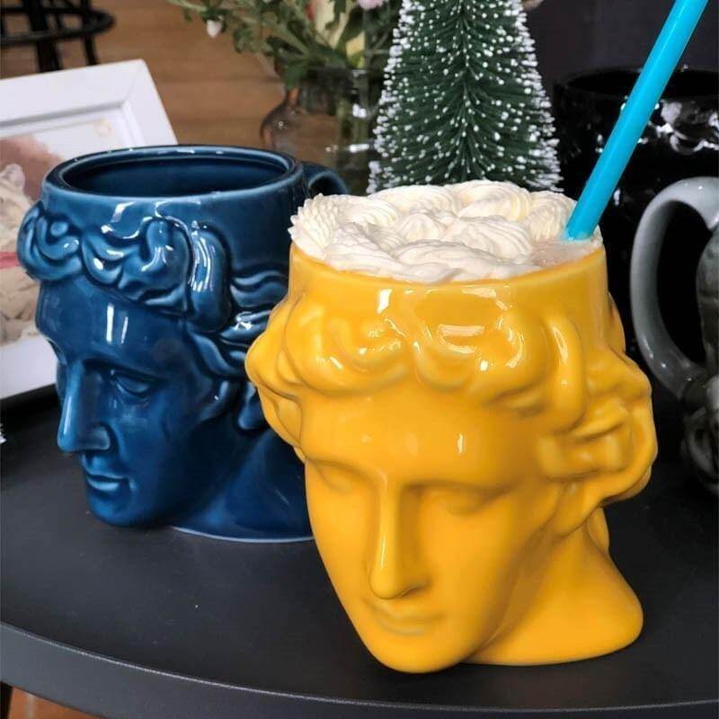 Ceramic Antique Greek Head Mug-ChicWoo