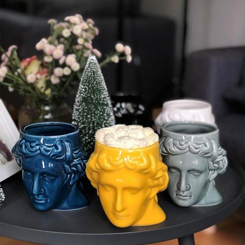Ceramic Antique Greek Head Mug-ChicWoo