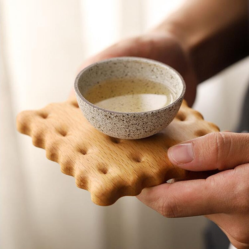Biscuit Shape Wooden Coaster Placemat-ChicWoo
