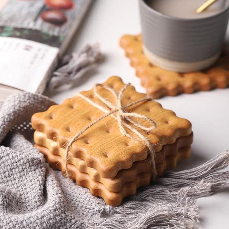 Biscuit Shape Wooden Coaster Placemat-ChicWoo